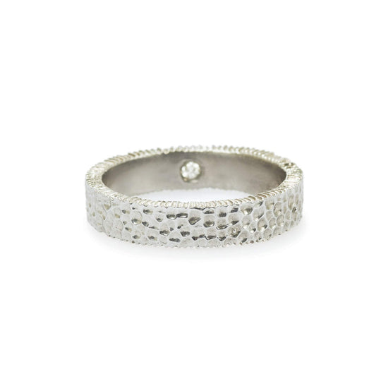 Elizabeth Buenaventura -  Hammered Harmony Men's Silver Ring
