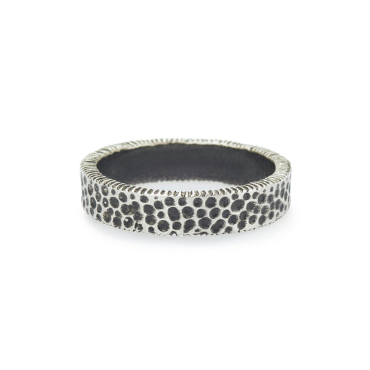 Oxidized Hammered Harmony Men's Ring