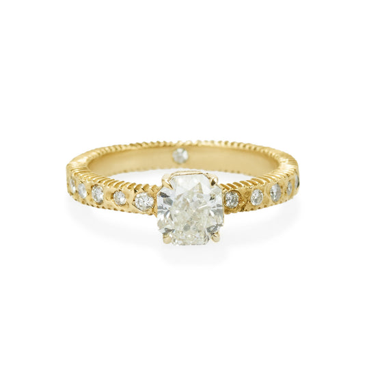 Hammered Harmony Engagement Ring