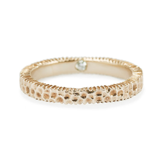 Hammered Harmony Rose Gold Ring