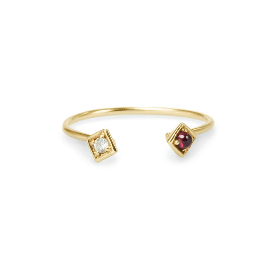 Cuff Diamond and Ruby Ring