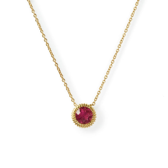 Elizabeth Buenaventura -  Large Youth Pink Tourmaline Necklace