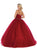 May Queen - LK106 Embroidered V-neck Ballgown In Red