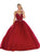 May Queen - LK106 Embroidered V-neck Ballgown In Red