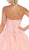 May Queen - LK107 Strapless Scalloped Corset Appliqued Ballgown In Pink