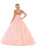 May Queen - LK107 Strapless Scalloped Corset Appliqued Ballgown In Pink