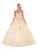 May Queen - LK107 Strapless Scalloped Corset Appliqued Ballgown In Neutral