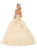 May Queen - LK107 Strapless Scalloped Corset Appliqued Ballgown In Neutral