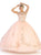 May Queen - LK115 Cap Sleeve Beaded Lace Corset Ballgown In Nude