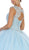 May Queen - LK115 Cap Sleeve Beaded Lace Corset Ballgown In Blue