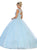 May Queen - LK115 Cap Sleeve Beaded Lace Corset Ballgown In Blue