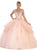 May Queen - LK116 Jeweled Lace Bodice Ruffled Ballgown In Pink