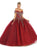 May Queen - LK119 Off Shoulder Trailing Florals Ballgown In Red