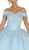 May Queen - LK119 Off Shoulder Trailing Florals Ballgown In Blue
