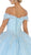 May Queen - LK119 Off Shoulder Trailing Florals Ballgown In Blue