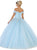 May Queen - LK119 Off Shoulder Trailing Florals Ballgown In Blue