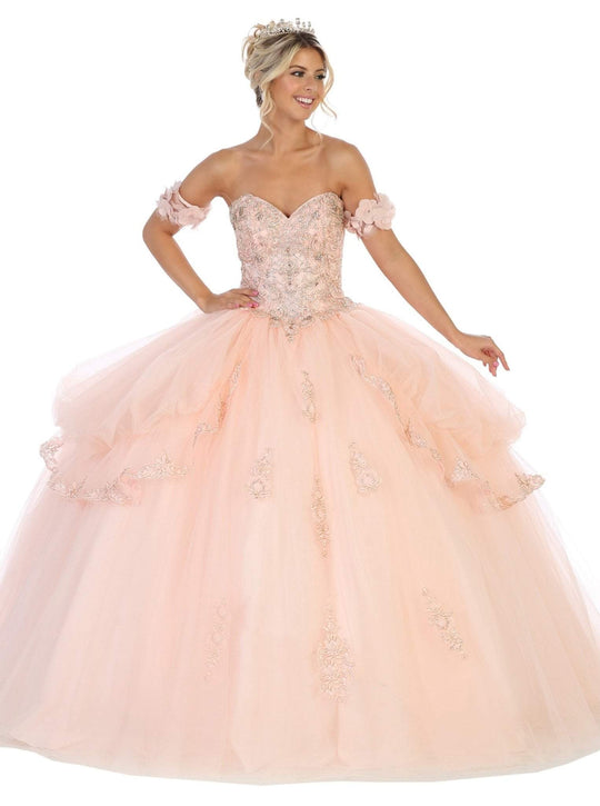 May Queen - LK120 Jeweled Sweetheart Bodice Ballgown In Pink