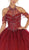 May Queen - LK121 Halter Neck Cold Shoulder Embellished Ballgown In Red