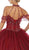 May Queen - LK121 Halter Neck Cold Shoulder Embellished Ballgown In Red