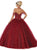 May Queen - LK121 Halter Neck Cold Shoulder Embellished Ballgown In Red