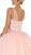 May Queen - LK122 Illusion Scoop Beaded Applique Ballgown In Pink