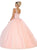May Queen - LK122 Illusion Scoop Beaded Applique Ballgown In Pink