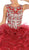 May Queen - LK125 Embellished Scoop Tiered Quinceanera In Red