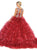 May Queen - LK125 Embellished Scoop Tiered Quinceanera In Red