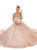 May Queen - LK126 Sequined Strapless Sweetheart Ballgown In Pink and Gold