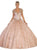 May Queen - LK126 Sequined Strapless Sweetheart Ballgown In Pink and Gold