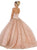 May Queen - LK126 Sequined Strapless Sweetheart Ballgown In Pink and Gold