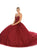 May Queen - LK126 Sequined Strapless Sweetheart Ballgown In Red