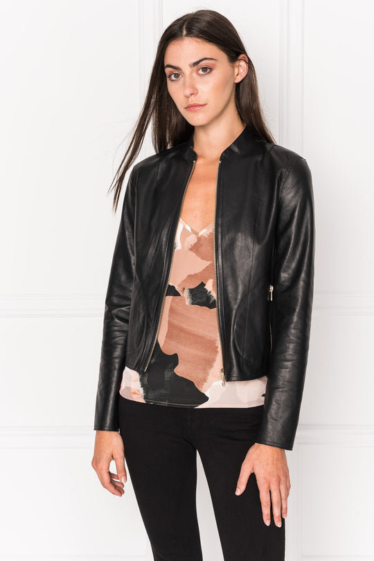 LAMARQUE - CHAPIN Black & Gold Reversible Leather Bomber