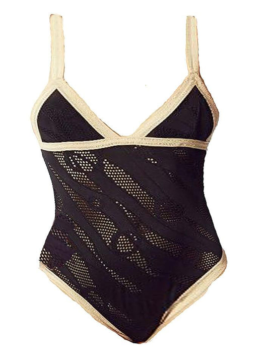 LSL EYELET LACE ONE PIECE WITH NUDE TRIM