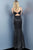 Jovani - 68012 Plunging V-Neck Fitted Mermaid Dress In Black