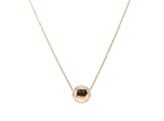 Lente Pendant with Diamond frame in 18K Rose Gold