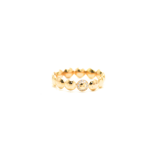 Lente Ring with Diamond Detail in 18k Yellow Gold