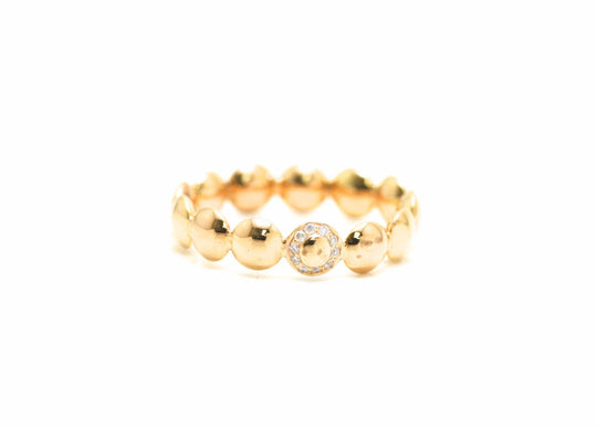 Lente Ring with Diamond Detail in 18k Rose Gold