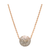 Double sided Pave Diamond Medium Lente Necklace in 18k Rose Gold