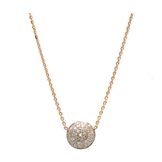 Pave Diamond Large Lente Necklace in 18k Yellow Gold