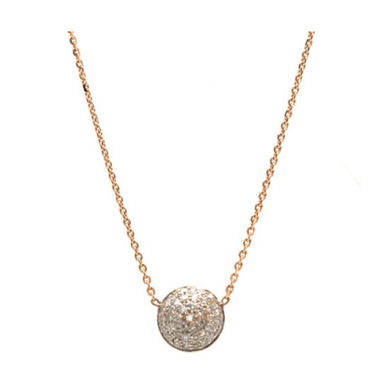 Tresor Collection - Pave Diamond Large Lente Necklace in 18k Yellow Gold