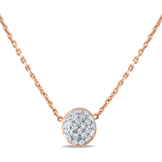 18K Gold Lente Necklace With Diamond