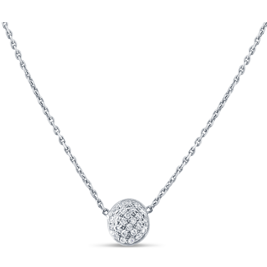 18K White Gold Lente Necklace With Diamond