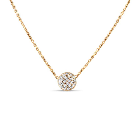 18K Yellow Gold Lente Necklace With Diamond