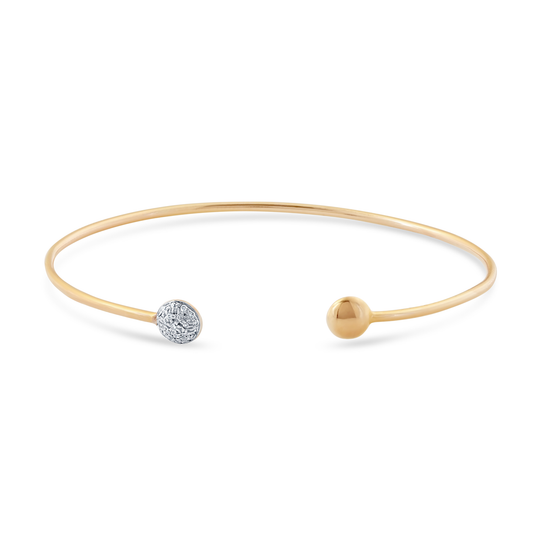 Tresor Collection - 18k Yellow Gold Bangle Bracelet with Diamond