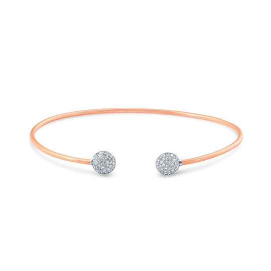 18K Rose Gold Lente Bangle With Diamond