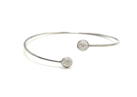 18K White Gold Lente Bangle With Diamond