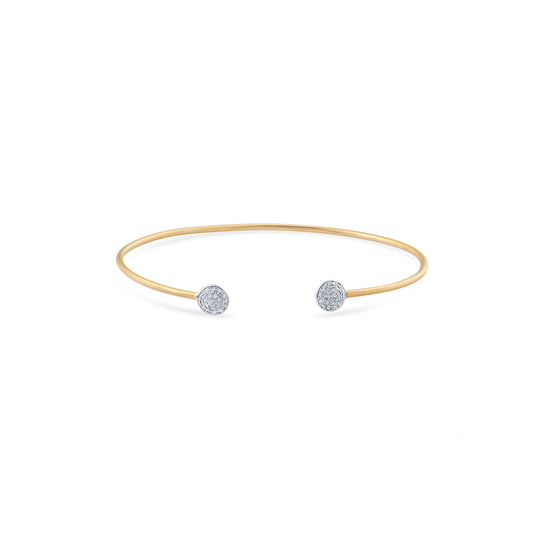 18K Yellow Gold Lente Bangle With Diamond