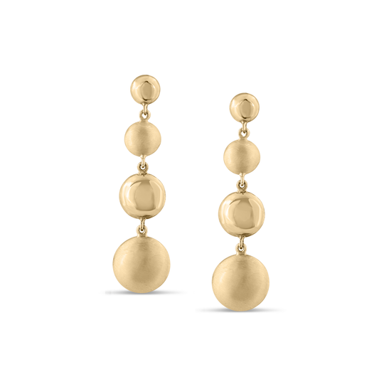 Lente 4 Tier Earrings in 18k with Satin and Shiny Finish