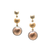 Lente 3 Tier Earrings with Pave Diamond frame in 18k YG